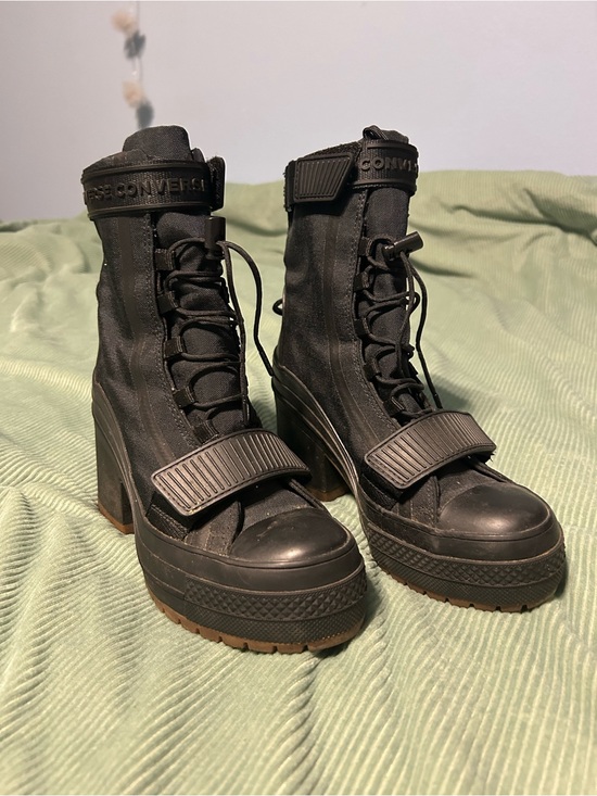 Converse Shoes - Converse Women's Black Platform Lace-Up Ankle Boots with Strap